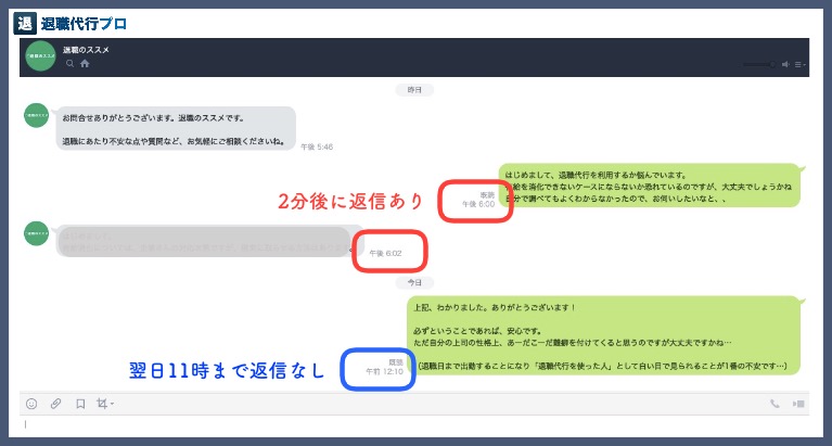 退職のススメのLINEメッセージ