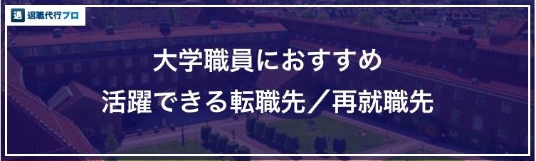 バナー画像「大学教員におすすめの転職先」